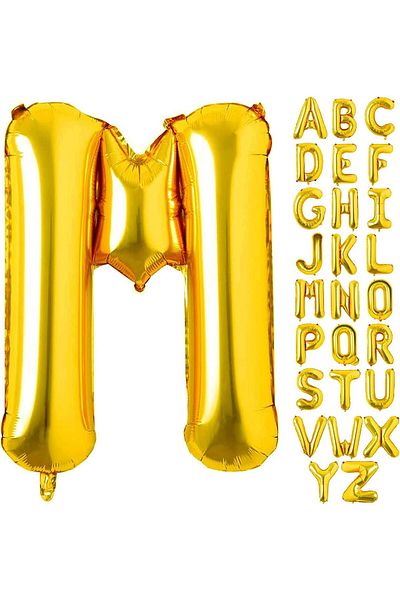 Deniz Party Store Gold Foil Balloon Medium Size (M) Letter