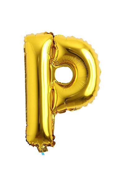 Deniz Party Store Gold Foil Balloon Medium Size (P) Letter