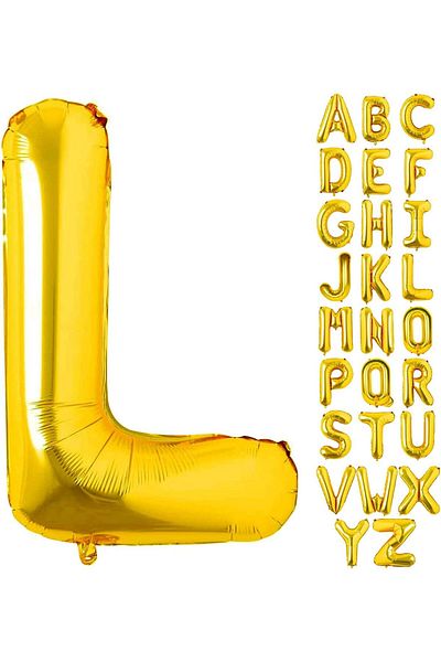 Deniz Party Store Gold Foil Balloon - Medium Letter (L)