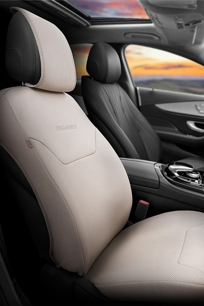Otom Premium Leather Beige Protective Car Seat Cushion - Exclusive