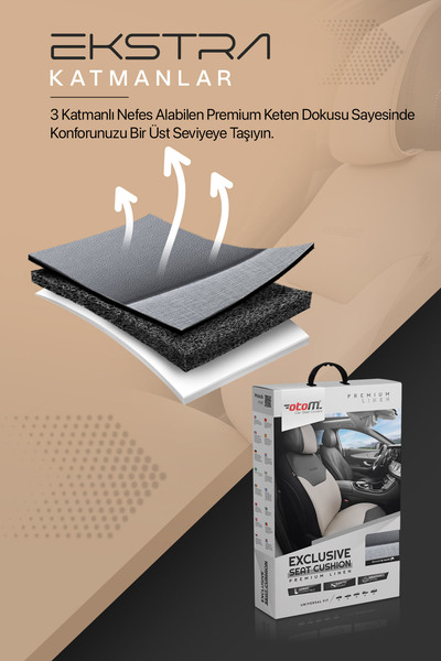 Otom وسادة حماية حصرية لمقعد السيارة من الكتان الفاخر المدخن