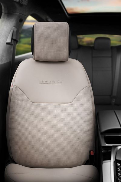 Otom Premium Leather Beige Protective Car Seat Cushion - Exclusive