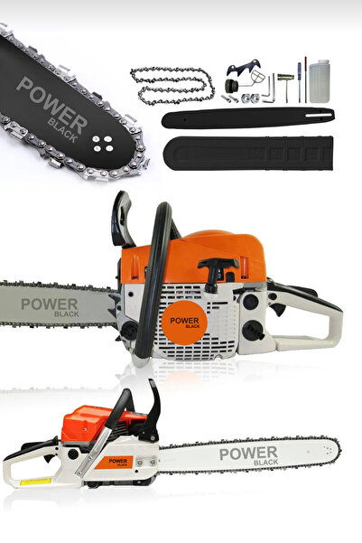 POWER BLACK Ekstra Güçlü 52cc 2.9 Hp 8000 Rpm Benzinli Ağaç Odun Dal Kesme Ma...