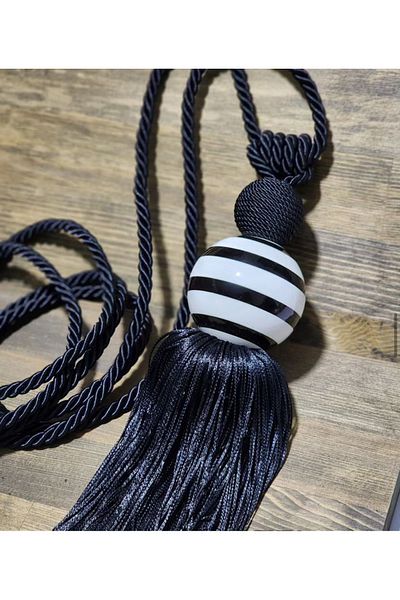 Akcan Black Color Zebra Delta Long Bracelet