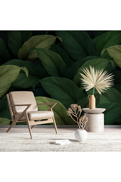 Plustablo Tropikal Palmiye Yaprakları Duvar Kağıdı, Salon, Yatak Odası Duvar ...