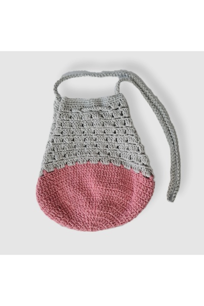 Saybi Hand Knitted Strap Patterned Colorful Shoulder Bag