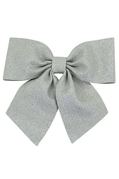 AMALFİ Ασημένια Επιτραπέζια Πόρτα Δέντρο Glittery Eva Bow Decor Χριστουγεννιάτικο Στολίδι 25 Χ 25 εκ.