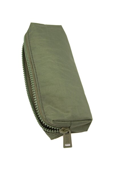 KAFF 01106 Haki Krinkıl Kumaş Unisex Tek Bölmeli Suya Dayanıklı Parmak Kalemlik Kalem Kutusu