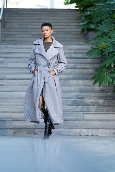 MissWhence Kol Ve Yaka Detaylı Paraşüt Pardesü