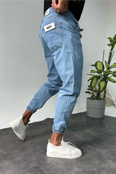 MADZEYMODA Ανδρικό μπλε πόδι ελαστικό τζιν παντελόνι Lycra -mz034-