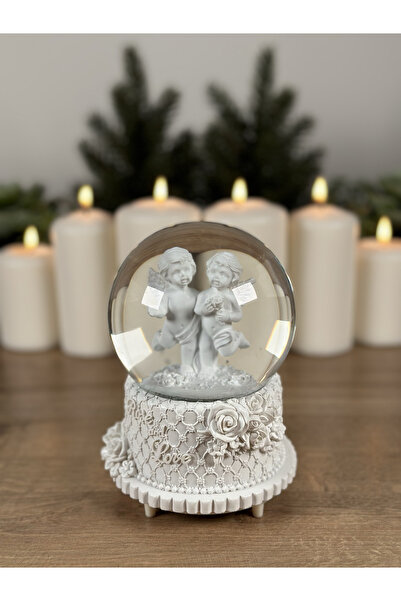 Genel Markalar Melek Sevgili Müzikli Kar Motorlu Işıklı Mega Boy Kar Küresi