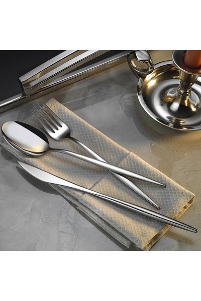 Lugga Ece 6 Person Dinner Fork Spoon Knife Set 18 Pieces