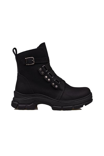 Trend Adımlar Black Martina Women's Wool Rubber Boots