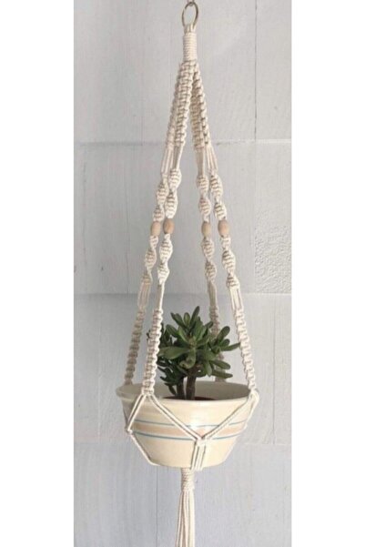 ZAYCAR Home Boncuklu Makrome Saksılık Makrome Saksılık