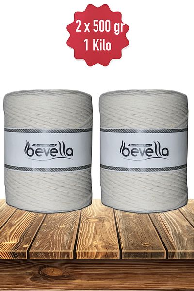 Bevella Macrame Cord Ecru Taranan 3 mm Macrame Twine 2 x 500 Gr Μπορεί να Σάρωσε Ένα Κιλό