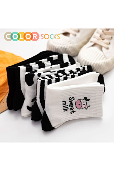 Color Socks 5 чифта дамски чорапи с шарка на крава