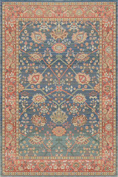 Rugs Modern Halı Декоративен килим Мира със синьо-червен традиционен флорален...