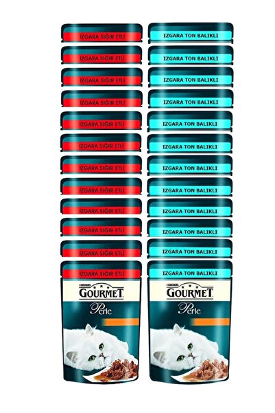 Gourmet Perle Izgara Karışık Yaş Mama 85 gr 24 Adet Ton Balıklı Ve Sığır Etli