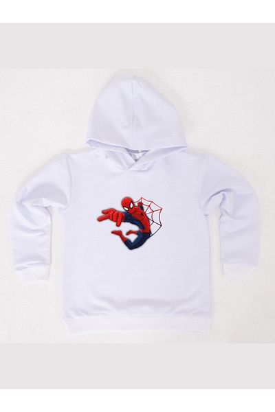 SPIDERMAN printed spiderman hooded cotton fabric children's sweatshirt