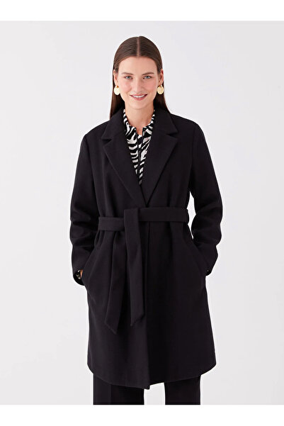 LC Waikiki LCWAIKIKI Classic Ceket Yaka Düz Uzun Kollu Kadın Kaşe Kaban