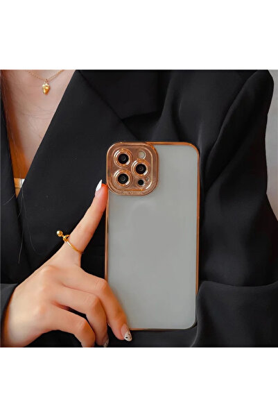 Go Aksesuar Iphone 13 Pro Şeffaf Renkli Lazer Kamera Korumalı Kılıf