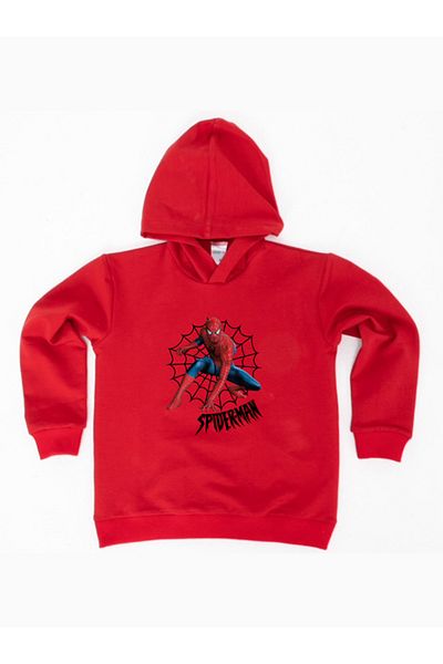 SPIDERMAN printed spiderman hooded cotton fabric children's sweatshirt