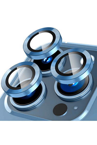 Merwish Apple İphone 13Promax Uyumlu Kamera lensi koruyucu mercek lens Mavi