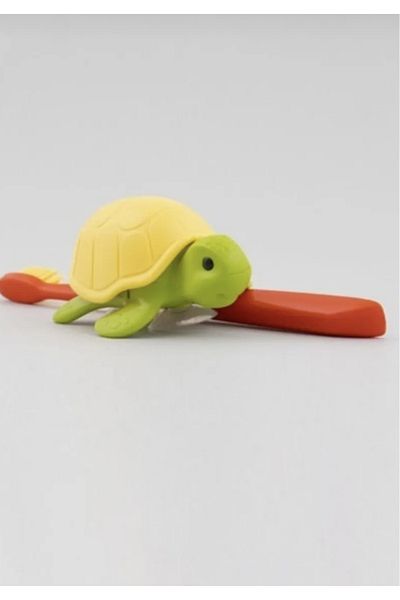 Flipper Hygienic Fun Animal Storage Container and Children's Toothbrush Set - Turtle Figure