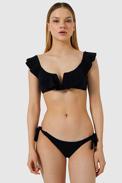 AYYILDIZ 5400 Black Frilly Bikini Set