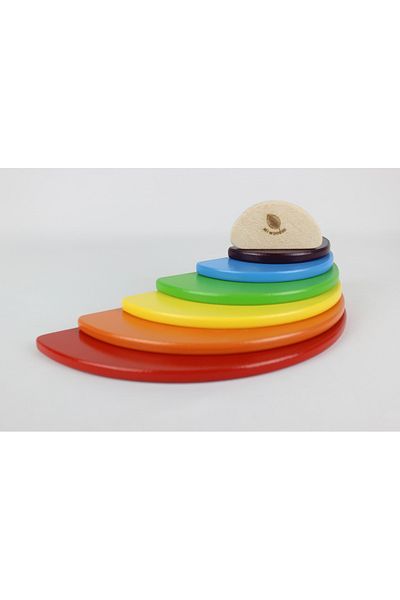 aliwooden 7 Piece Waldorf Rainbow Semicircular Painting Set