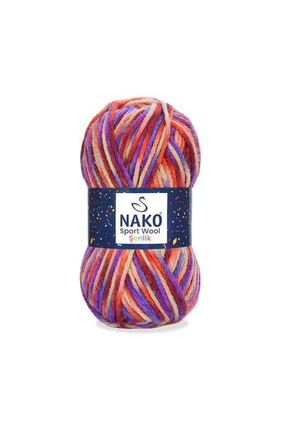 NAKO Sportwool Şenlik 87741 Kalın Atkı Bere ipi 100 gr