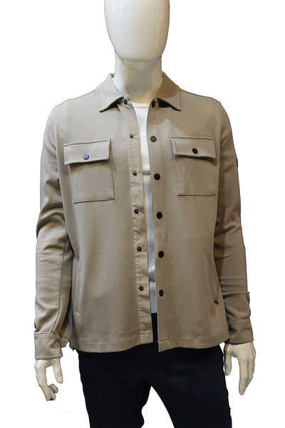 Diandor Men's Snap Knitwear Coat Sweat Shirt Beige