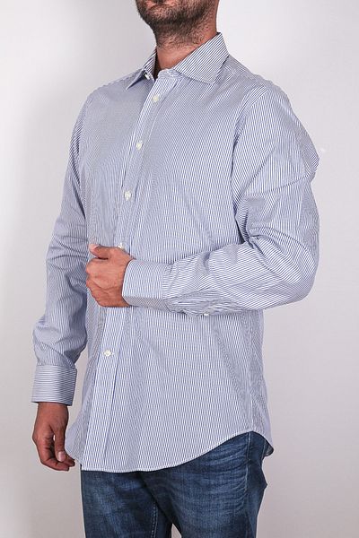 Camicissima Siena Blue Striped Slim Fit Men's Shirt