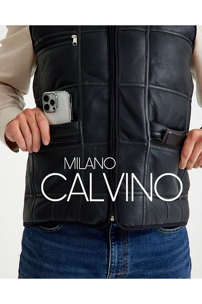 Milano Calvino Genuine Leather Men's Vest