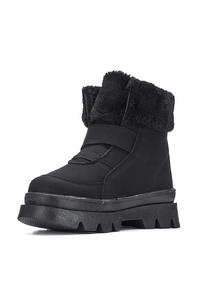 AlbiShoes Детски ботуши за момичета с кожена подметка, водоустойчиви, студоустойчиви и с велкро закопчаване