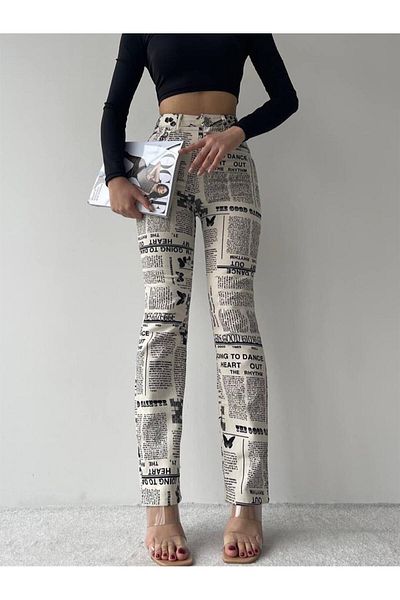 Planet Butik Newspaper Pattern Jean