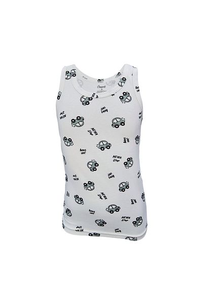Onurel Boy's 5 Pack Mixed Color Car Printed Lycra Tank Top