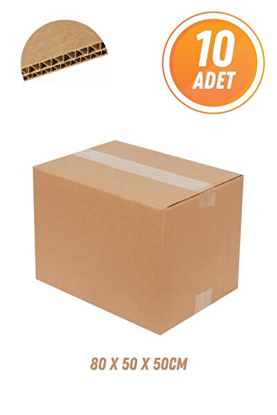 Eliz Party 10'lu Karton Koli Kutu Boş Karton 80x50x50 Büyük Boy Çift Oluklu