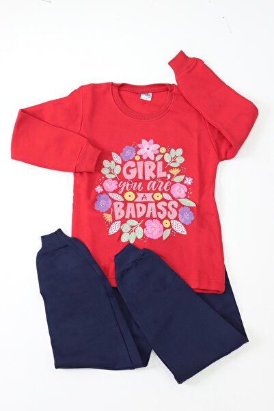 CANBİX Kız Çocuk Baskılı Pijama Takımı