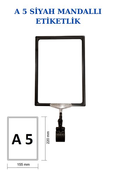 Modern Raf Latched A5 Label Holder Black 3 Pack.