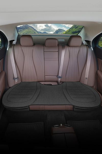 Otom High Quality Linen Premium Isofix Protector - Black Back Seat Cushion with Extra Pocket