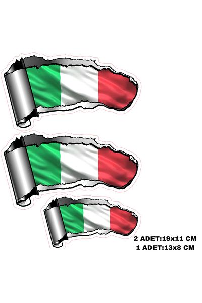 Fatih PHOENIX STICKER ITALY FLAG 3 PCS VESPA MOTORCYCLE CAR LEPTOP