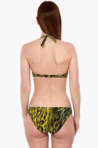 AYYILDIZ Women's Green Halter Neck Bikini Set 40664