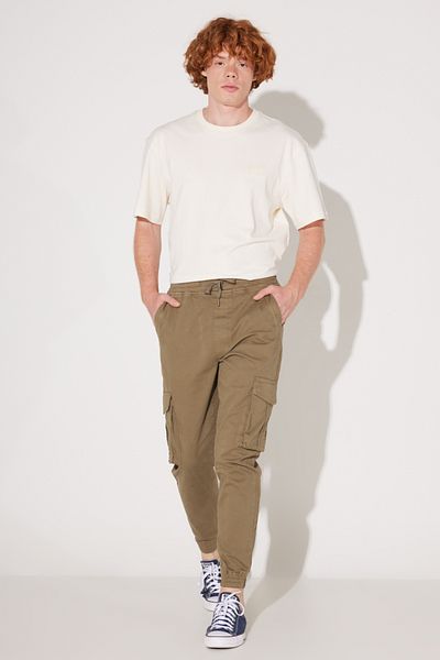 Lee Regular Fit Regular Cut Normal Waist Khaki Stretchy Jogger Pants