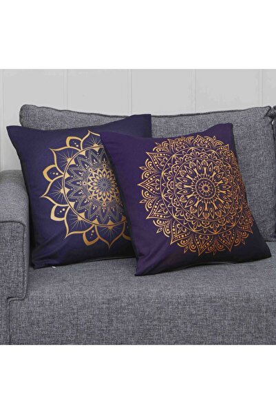 Montisu وسادة رمي مكونة من قطعتين مقاس 50 × 50 (مملوءة)، مطبوعة رقمية على الو...