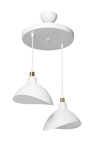 Genel Markalar Esta Çember 2'li Beyaz Avize Yemek Odası Yatak Odası Oturma Odası Salon