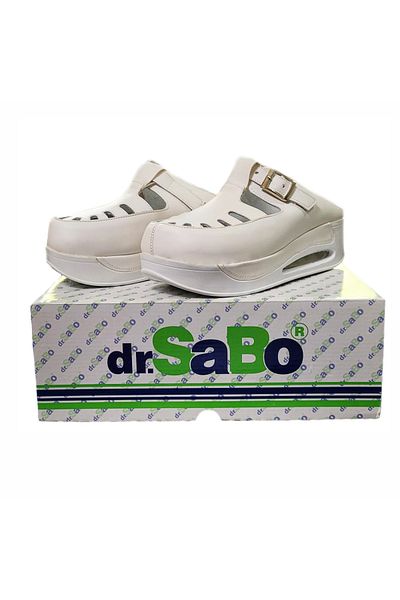 DR SABO Papuci Sabo Ortopedici din piele naturala pentru femei Airmax alb