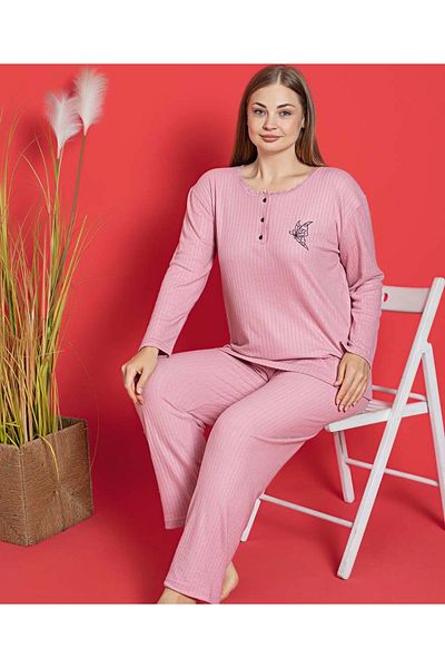 LİLA İÇ GİYİM SET DE PIJAMA MÂNĂ LUNGĂ IARNA STIL LATĂ