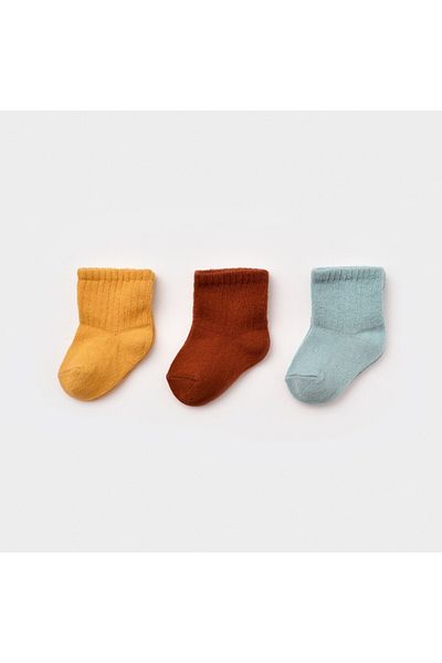 Biorganic Non-Slip Basic 3-Piece Baby Socks 68459