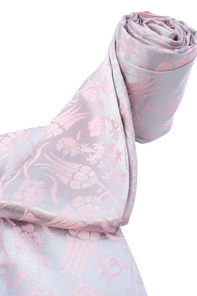 Ramada İpek Women's Silky Shiny Jacquard Shawl Silver